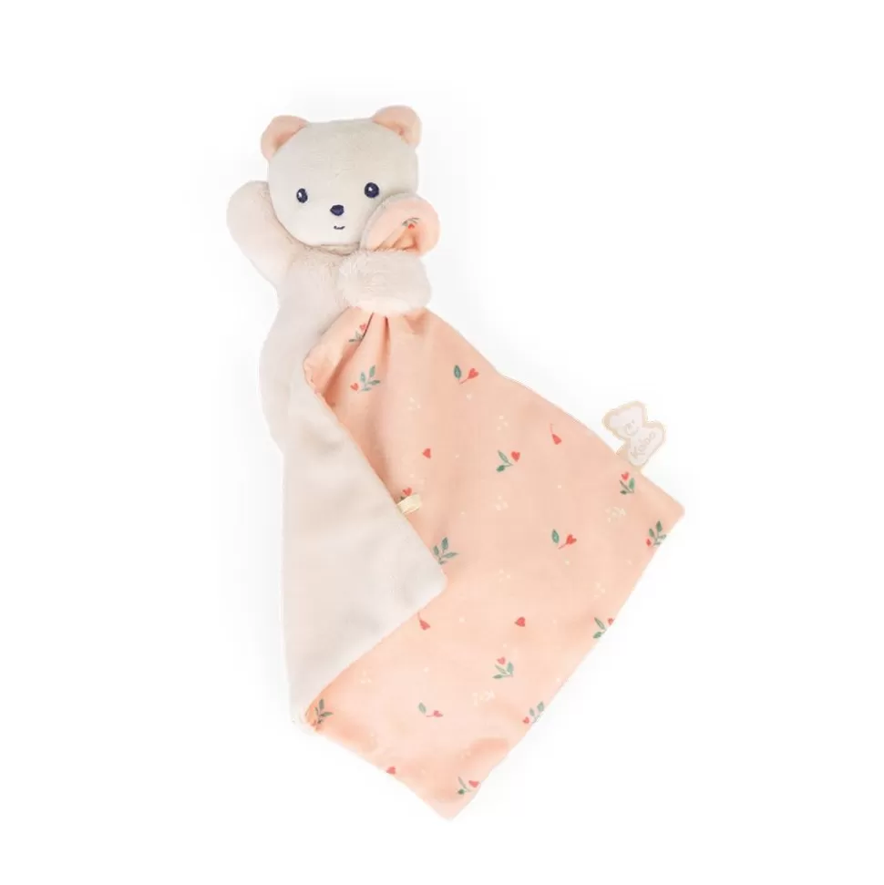 Kaloo Doudou Rose^Doudou Ours Carre Douceur Feuilles D'Amour